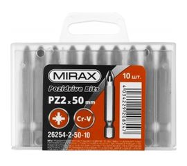 Биты PZ№2, тип хвостовика E 1/4", длина 50 мм, 10 шт MIRAX 26254-2-50-10 