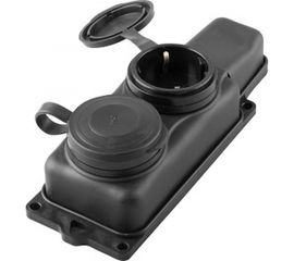 Переносная штепсельная розетка STEKKER двухместная, 230В 16А IP44 RST16-22-44 РП 16-232 32738 