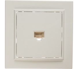 Компьютерная розетка STEKKER 1-местная RJ-45, серия Эрна, белая 39047 