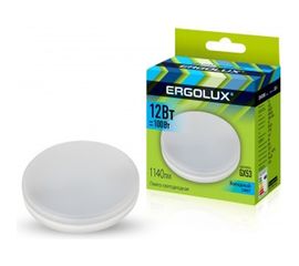 Светодиодная лампа Ergolux LED-GX53-12W-GX53-4K 12Вт, GX53, 4500К, 180-240В 14237 