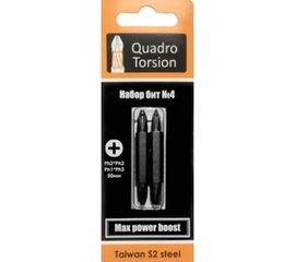 Набор двухсторонних бит №4 (2 шт; 50 мм; Ph2xPh2; Ph1xPh3) Quadro Torsion 490004 
