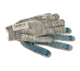 Трикотажные перчатки Россия ПВХ-покрытие Точка, серый меланж, 10 класс 67815 
