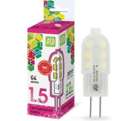 Светодиодная лампа ASD LED-JC-std 1.5Вт, 12В, G4, 6500К, 135Лм 4690612026367 