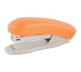 Степлер №10 BRAUBERG Original, до 12л, с антистеплером, оранжевый, 227766 