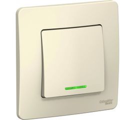 1-клавишный переключатель с подсветкой Schneider Electric BLANCA, С/У, 10А, 250B, молочный BLNVS010612 