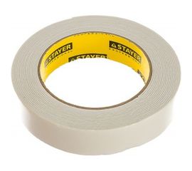 Лента PROFI клейкая двусторонняя, на вспененной основе (5 м; 25 мм; белая) STAYER 12231-25-05 