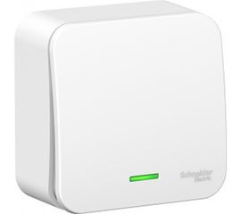 1-клавишный переключатель Schneider Electric BLANCA, О/У, сх.6, с подсветкой, 10А, 250B, белый BLNVA106111 