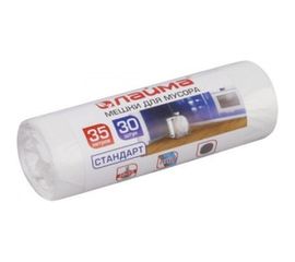 Мешки для мусора ПНД (30 шт; 48х55 см; 35 л; 6 мкм) ЛАЙМА 605538 