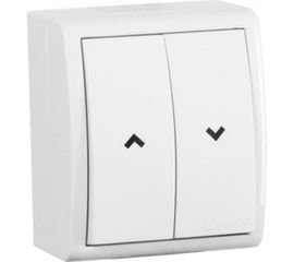 2-х клавишный кнопочный выключатель Simon для управления жалюзи без блокировки, IP54, 10А 250В 1594332-030 