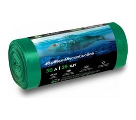 Мешки для мусора в рулоне зеленые (25 шт; 30 л; 46х55 см; 7 мкр; ПНД) Grass PP-0026 