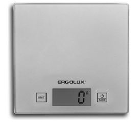 Кухонные весы ERGOLUX ELX-SK01-С03 серые металлик до 5 кг, 150*150 мм 13429 