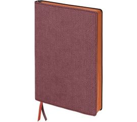 Блокнот BRAUBERG Tweed А5 148x213 мм, 112 л, под ткань, линия, бордовый, 110963 