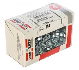 Шестигранная гайка DIN 934 оцинкованная М4, 500шт - коробка Tech-Krep 105245 