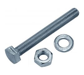Болт Tech-Krep DIN933 с шестигранной головкой, оцинкованный М6х20 + гайка + шайба 8 шт - пакет 112717 
