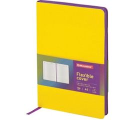 Недатированный ежедневник BRAUBERG Flex А5, 138x213 мм, кожзам, 136 л, желтый 111680 