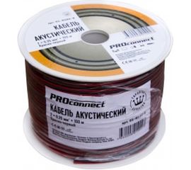 Акустический кабель 2х0.35 кв.мм, красно-черный, 100м PROCONNECT 01-6102-6 