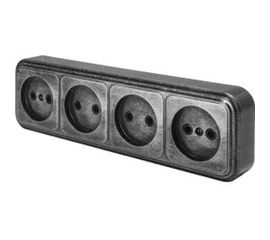 Розетка duwi о/п б/з 4-местная серия Palazzo, серебро патина 26453 8 