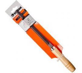 Напильник с деревянной ручкой ЕРМАК трехгранный 150мм, №2 645-007 