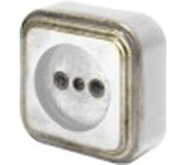 Розетка duwi о/п б/з 1-местная серия Palazzo Vintage, белое золото патина 26432 3 