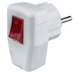 Угловая вилка с выключателем Navigator NCA-PL05-16A-ESC-WH с заземлением, белая 61364 