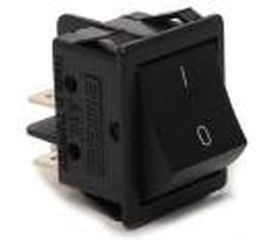 Клавишный выключатель Emas без подсветки, черная клавиша, 2НО, 250В AC, 16А A14B1H10 