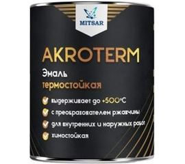 Термостойкая эмаль по металлу Акротерм 0,8 кг, черный УТ000008941 