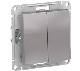 2-клавишный выключатель Schneider Electric ATLASDESIGN 10АХ, АЛЮМИНИЙ ATN000351 