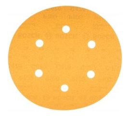 Круг шлифовальный по дереву, краске (50 шт; 150 мм; К100; 6 отверстий) Bosch 2608607836 