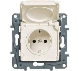 Розетка Legrand 2К+З IP44 слоновая кость ETIKA 672332 