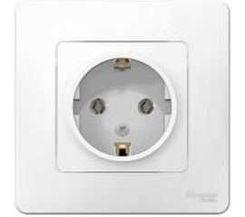 Розетка Schneider Electric BLANCA с заземлением без шторок, БЕЛЫЙ BLNRS001011 