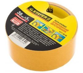 Лента STAYER PROFI двусторонняя, клейкая, армированная тканью, 38ммх5м 1217-38-05 