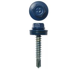 Саморезы для крепления кровельных материалов к деревянной обрешетке Зубр цвет RAL 5005 синий насыщенный, оцинкованный, 4,8x38мм, 1600шт 4-300310-48-038-5005 