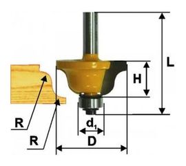 Фреза кромочная калевочная (28.6х13 мм; R 4 мм; хвостовик 8 мм) по дереву Энкор 9262 