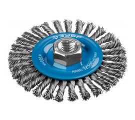 Щетка дисковая ПРОФЕССИОНАЛ (0.5 мм; 100 мм; М14; плетеные пучки стальной проволоки) для УШМ Зубр 35192-100_z02 