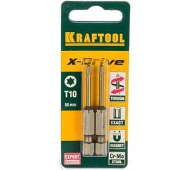 Биты EXPERT (E 1/4; Т 10; 50 мм; 2 шт.) KRAFTOOL 26125-10-50-2 