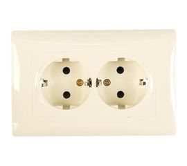 Двухместная розетка с заземлением Volsten V01-11-R24-S, Magenta, 8989 