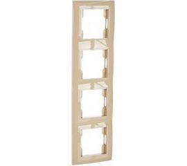 Вертикальная 4-местная рамка Volsten Violet V01-22-A42-M кремовая 9978 