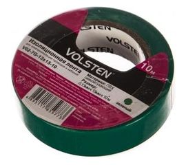 Изолента Volsten V02-7G-13х15-10 0,13х15 мм, зеленая, 10 метров 10286 