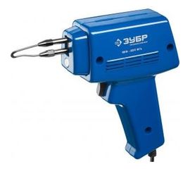 Импульсный паяльник Зубр Профессионал в наборе 2 сменных жала канифоль припой 150 Вт 55412-H4_z01 
