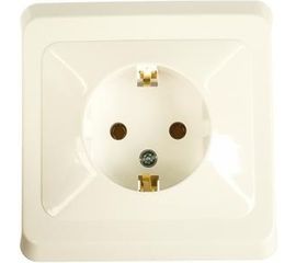 Розетка Schneider Electric 1-м СП Этюд 16А с заземлением, белая SchE PC16-003B 