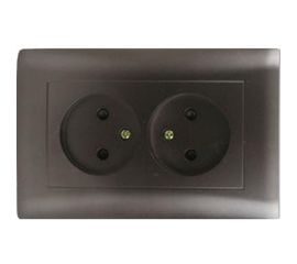 Двухместная розетка Volsten V01-14-R22-S Magenta Nero, 10001 