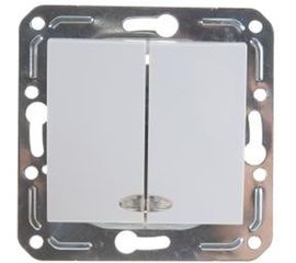 Двухклавишный выключатель с индикатором Volsten V01-11-V22-M, Magenta, 9012 