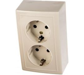 Двухместная розетка с заземлением Volsten V01-31-R24-S, Solar, 9846 