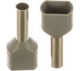 Наконечник IEK НшвИ, 2x4-12, ИЭК, НГИ2, 100шт, серый UTE10-D4-0-100 