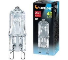 Галогенная лампа АКЦЕНТ JCD, 230В, 40W, G9, CL, капсульная, прозрачная 4606400204282 