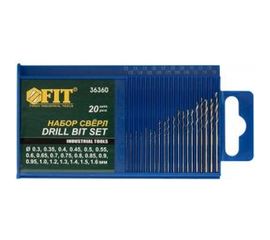 Сверла по металлу полированные микро (20 шт; 0.3-1.6 мм; HSS) FIT IT 36360 