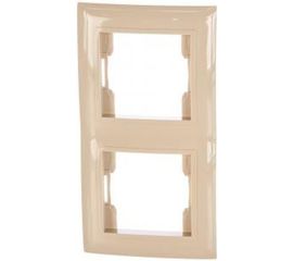 Вертикальная 2-местная рамка Volsten Violet V01-22-A22-M кремовая 9976 