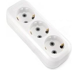 Колодка (розетка удлинителя) LUX У3-Е 3-местная, с заземлением, 250В 16А 4606400416593 