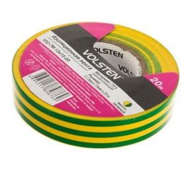 Изолента Volsten V02-7M-13х15-20 0,13х15 мм, желто-зеленая, 20 метров 9792 