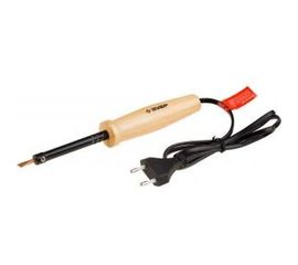 Электропаяльник Зубр Мастер с деревянной рукояткой и долговечным жалом форма клин 25 Вт 55405-25_z01 